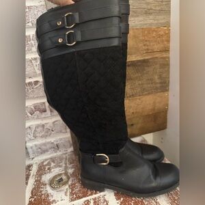 Just Fab Black Quilted Women's Boots